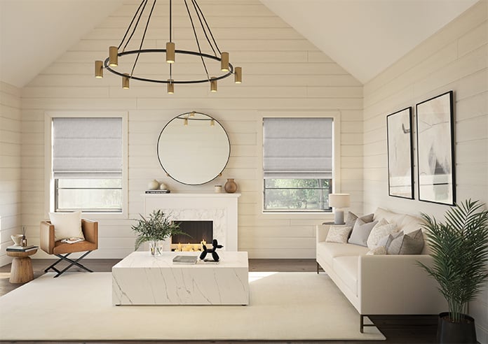 Foxford, Angora Grey - Motorised Roman Blind - Image 8